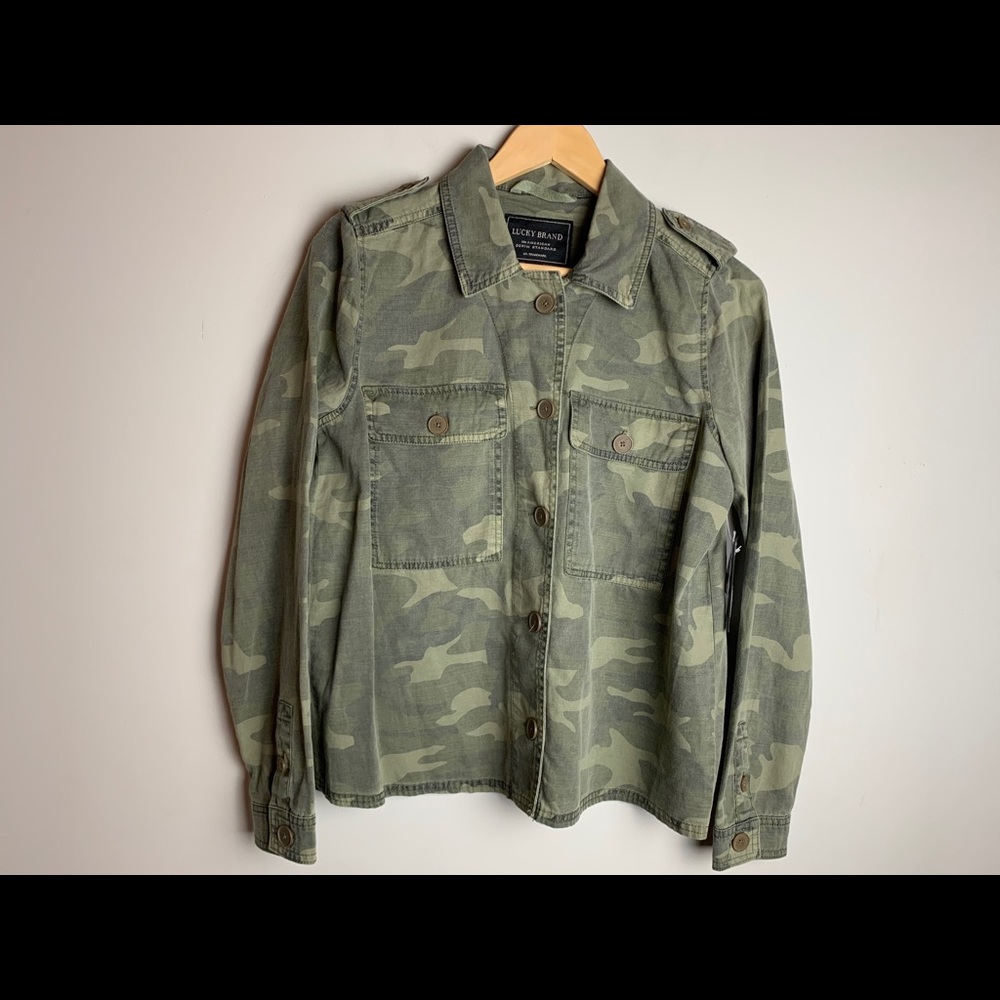 *NWT* Lucky Brand Safari Camo Shirt Utility Jacket